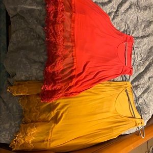 Sleeveless tunic tank tops.